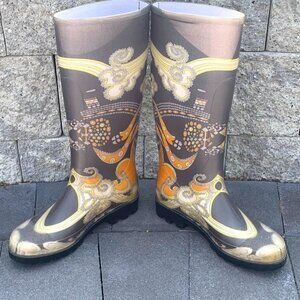 EMILIO PUCCI Rubber Printed Rain Boots Size 5